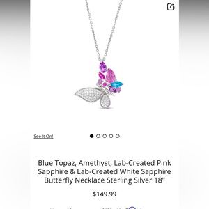 Kay jewelers butterfly necklace amethyst, topaz, white sapphire